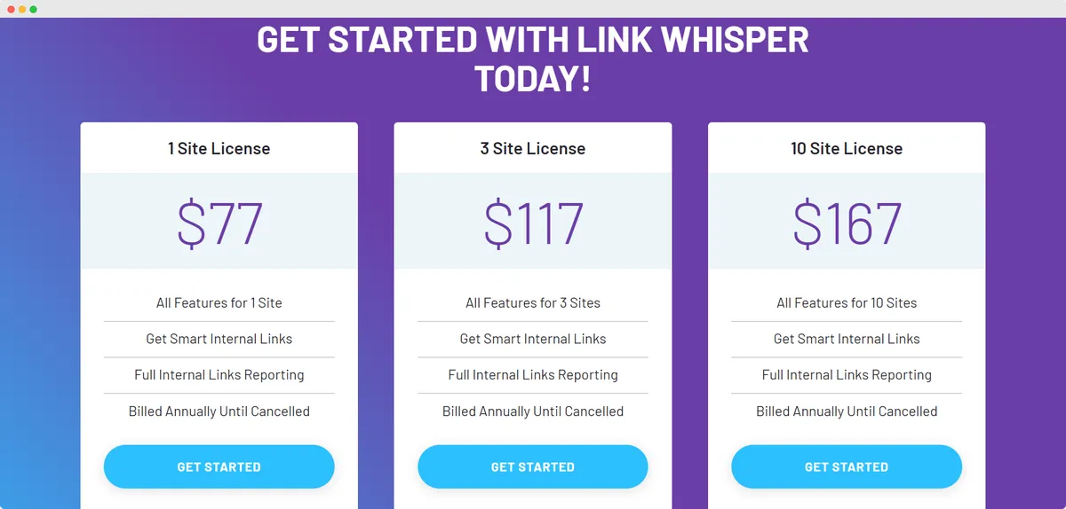 Link Whisper Pricing